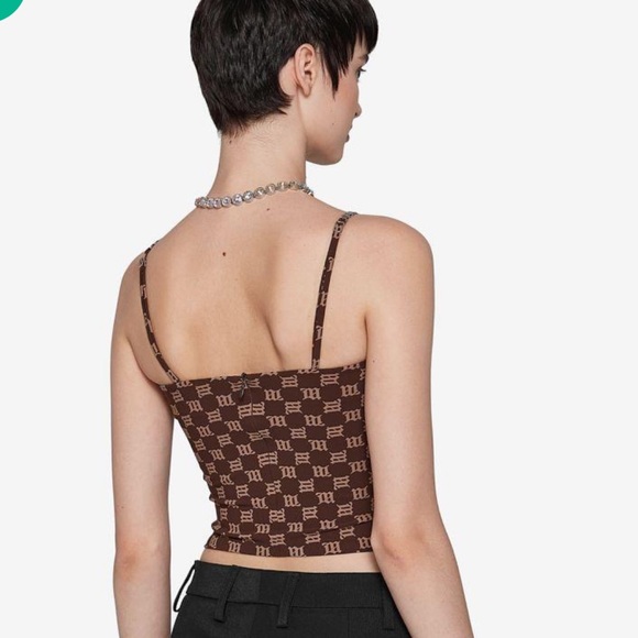 Monogram Spaghetti Top Brown - Picture 4 of 7